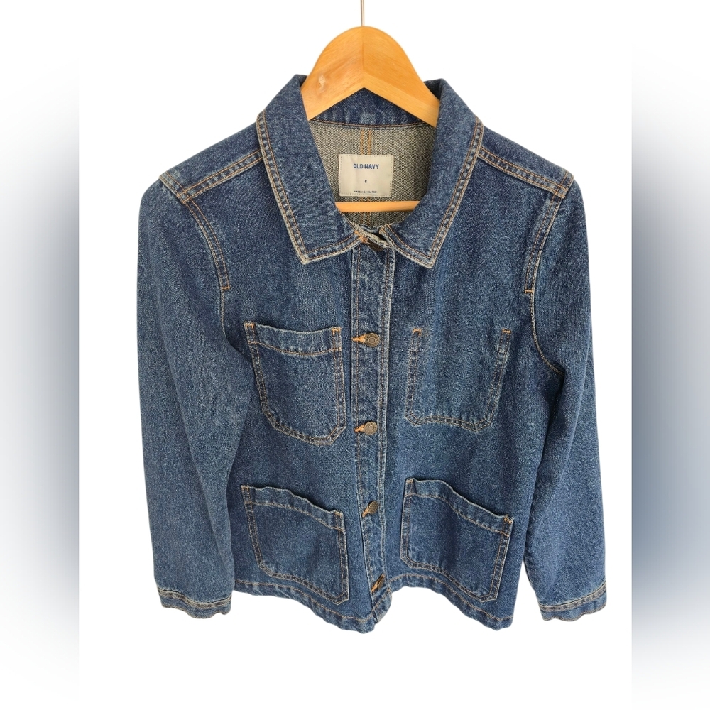 Old Navy Women's Medium Wash Blue Jean Chore Jacket Size Small
